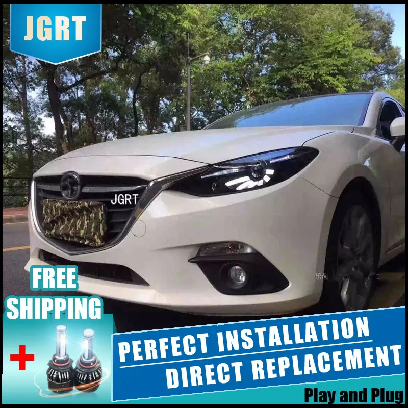 2 шт. светодиодный фары для Mazda 3 Axela 2014 2016 Автомобильный свет двойной ксеноновые