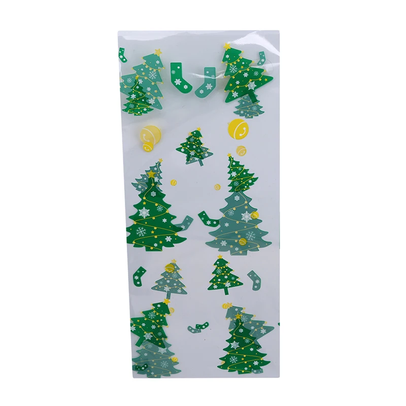 Christmas tree 50 шт./лот пластиковая упаковочная сумка большая пластиковая подарочная посылка сумка прозрачный целлофановый пакет Подарочная выпечка упаковочная сумка - Цвет: Christmas tree