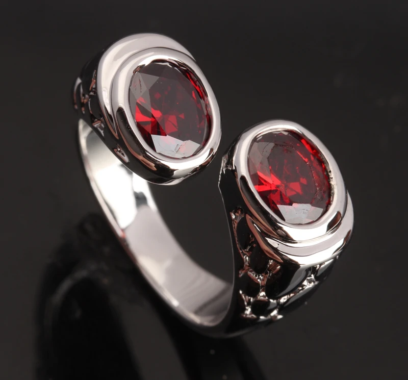 Стильный 2 шт Красный гранатовый серебряное покрытие ювелирные изделия продажа
