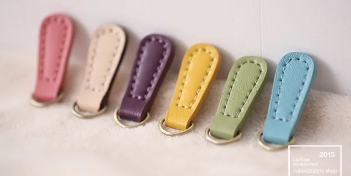 5 шт./лот цветной съемник молнии/съемник молнии из коровьей спилковой