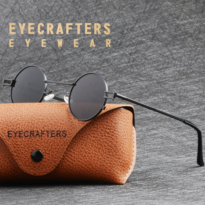 

Солнцезащитные очки в ретро-стиле для мужчин и женщин, винтажные круглые, в готическом стиле, с металлическим узором, чёрные, в стиле панк, ...