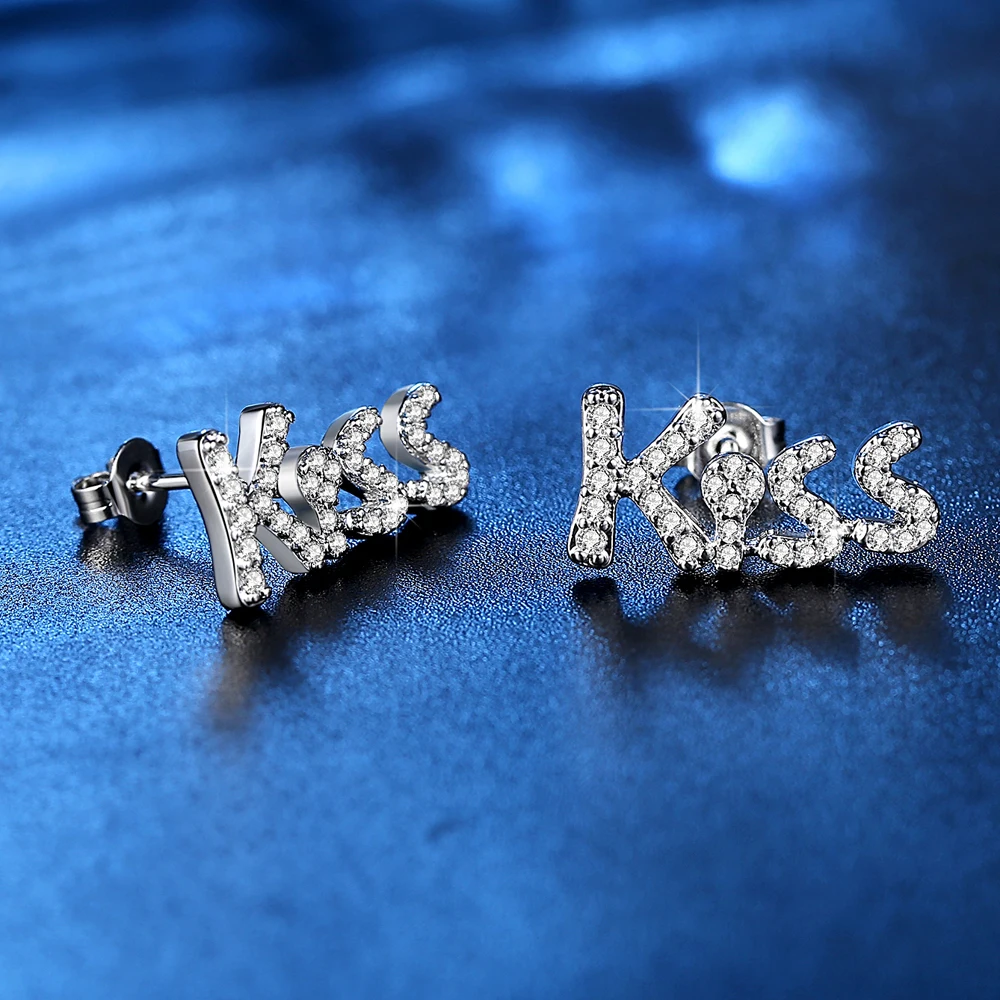 Fashion Jewelry Luxury Sliver Earring for women kiss cute silver Plated earrings PFUAXLWK | Украшения и аксессуары