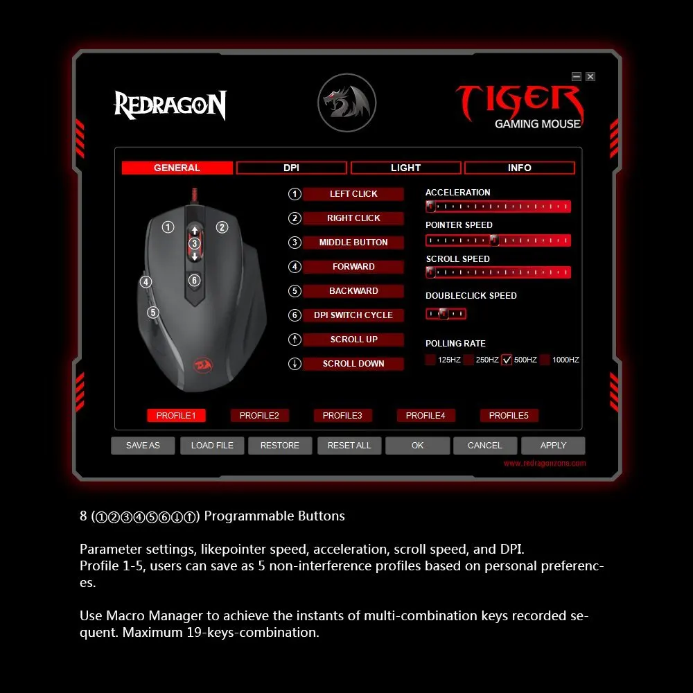 Redragon M709 Тигр 10000 dpi программируемая Проводная компьютерная игровая мышь с 7 кнопками для ноутбука ПК ноутбук компьютер MacBook