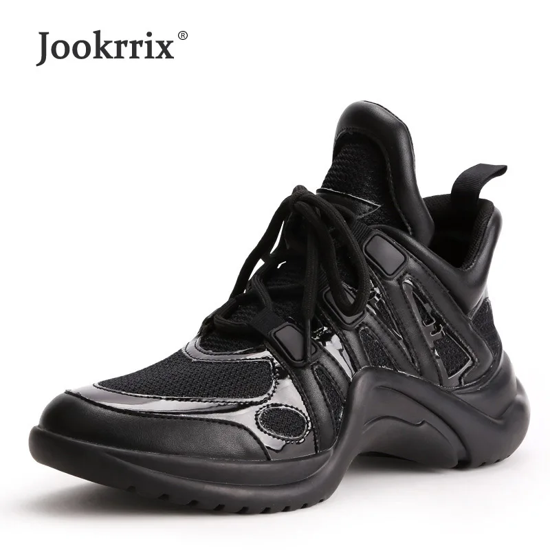 Jookrrix/Новинка года; сезон весна; модная Брендовая женская повседневная обувь на платформе; женская обувь; кроссовки для отдыха; дышащие; хорошее качество; мягкие - Цвет: All Black