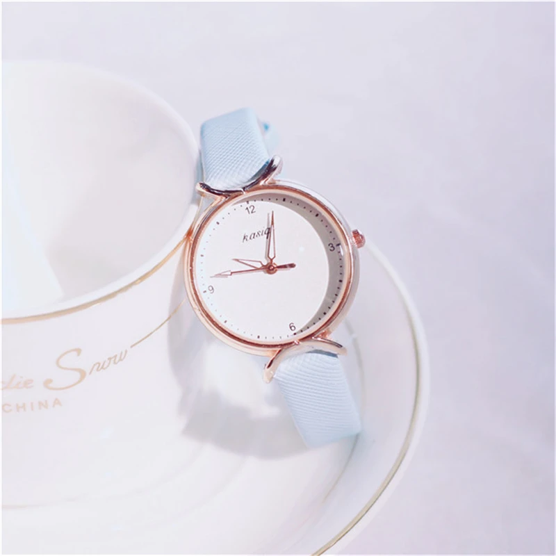 Женские кварцевые часы Montre Femme простые модные с кожаными наручными часами