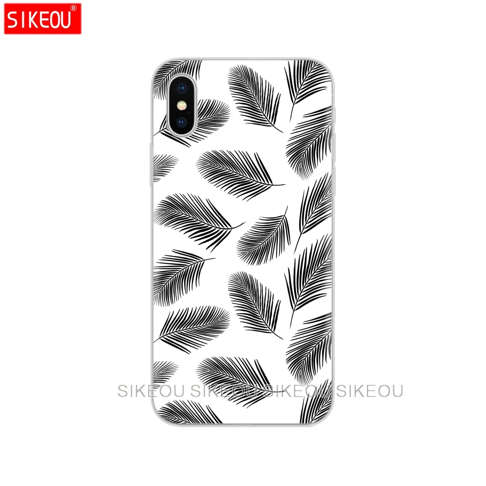 Силиконовый чехол для телефона Iphone 6X8 7 6s 5 5s SE 2020 Plus 10 XR XS 11 pro Max с черными и белыми