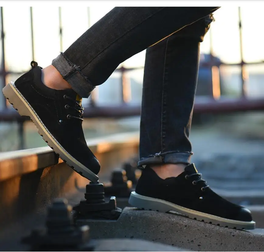 Мужская безопасная обувь со стальным носком пуленепробиваемый материал легкая