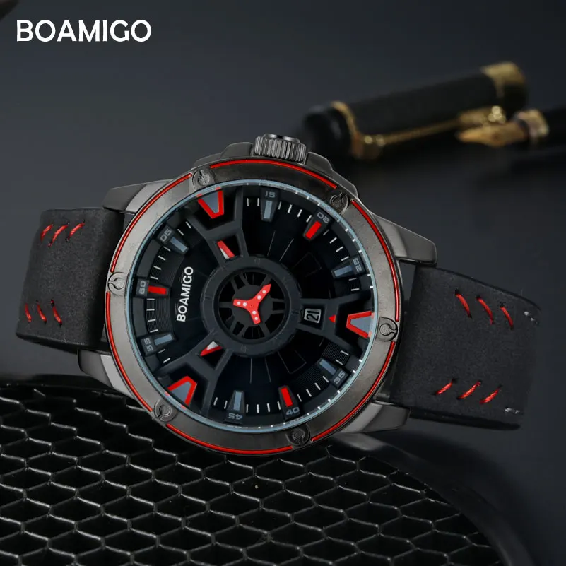 Мужские кварцевые часы с кожаным ремешком датой|masculino|masculinos relogiosmasculino watch |