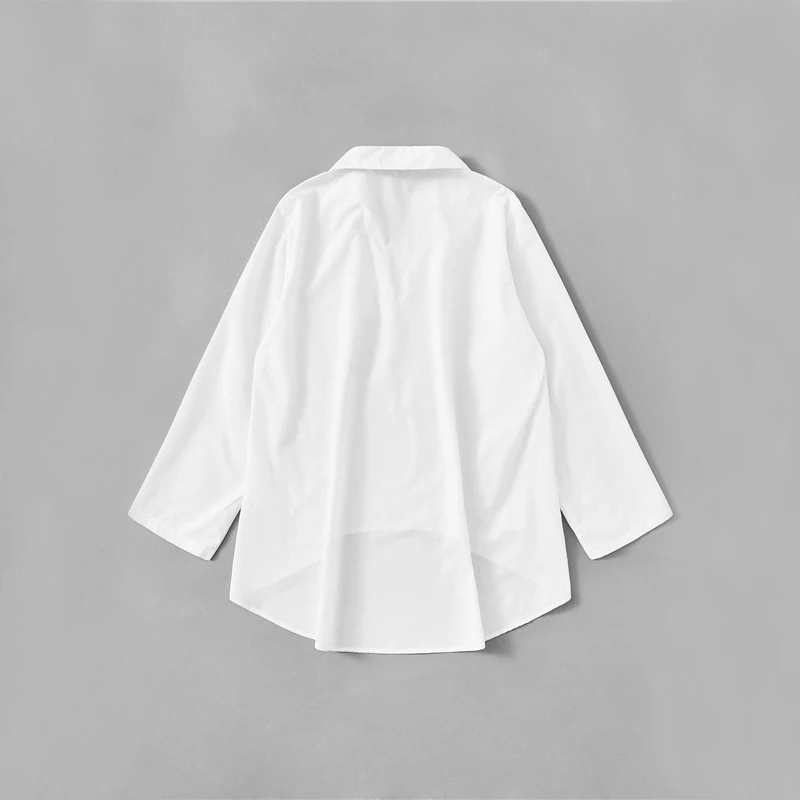 SHEIN женская блузка с леопардовым принтом и карманами, женская одежда, весна, повседневные женские топы с длинным рукавом, одноцветные свободные блузки