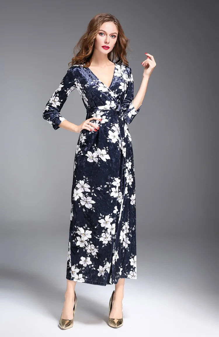 Летнее платье 2017 женское с принтом Кружево Платья для женщин Европейский дизайн