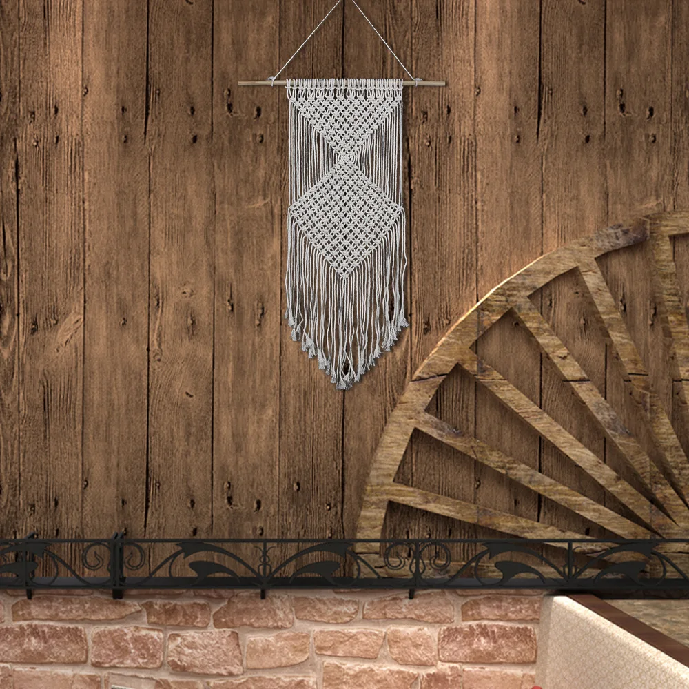 Гобелен из макраме ручной работы тканый гобелен хлопковая нить ремесленные