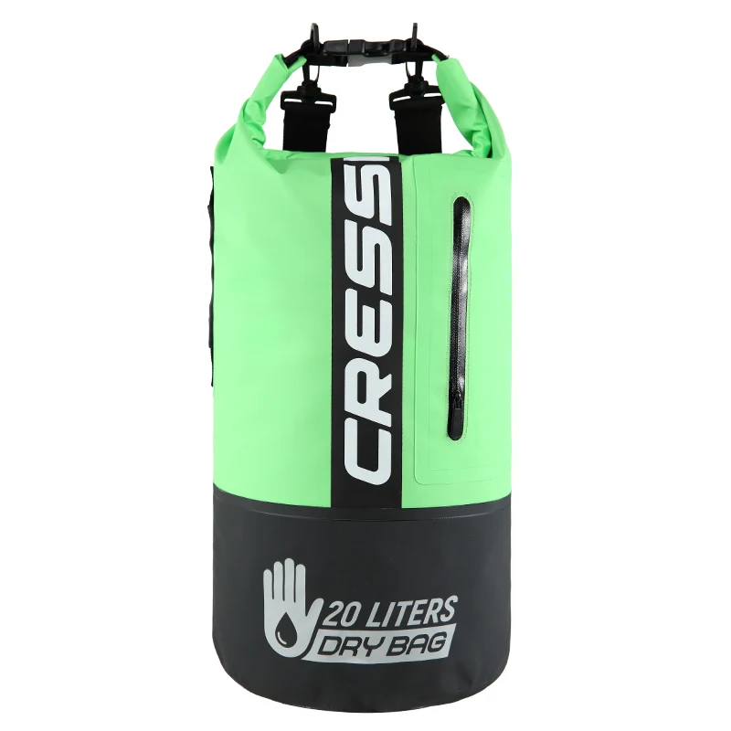 BLACK FLUO GREEN Cressi 20L сухая Сумка премиум-класса, рюкзак для дайвинга, снаряжение для дайвинга, водонепроницаемая сумка большого объема для подводного плавания, дайвинга, дрейфующих лодок - Цвет: BLACK FLUO GREEN