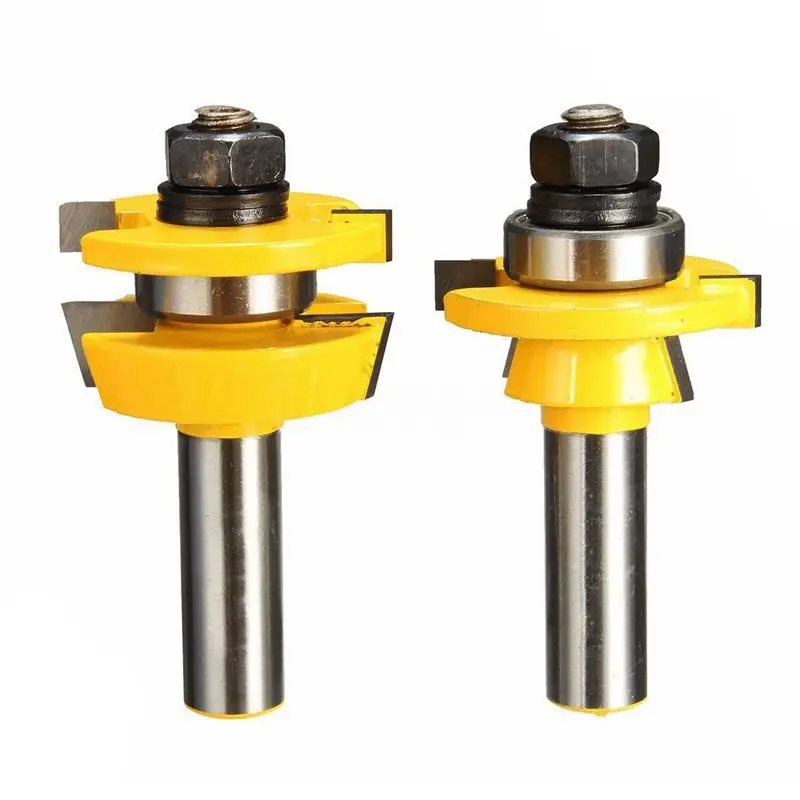 2PCS Rail Router Bit 1/2 inch Shank Shaker Woodworking Chisel Cutter | Инструменты