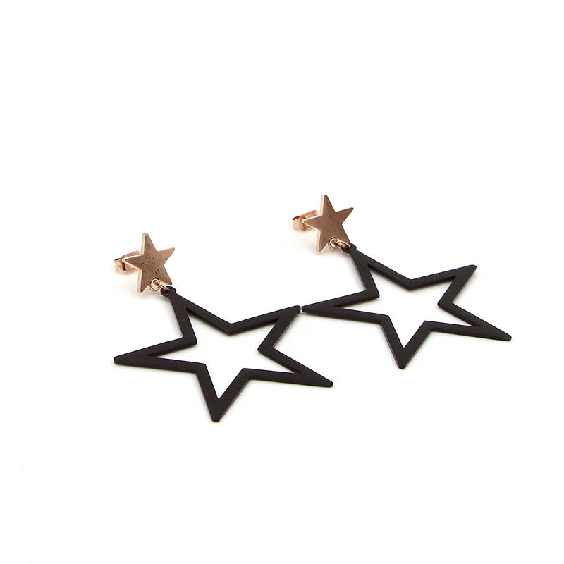 Серьги женские из титановой стали розовое золото | Украшения и аксессуары