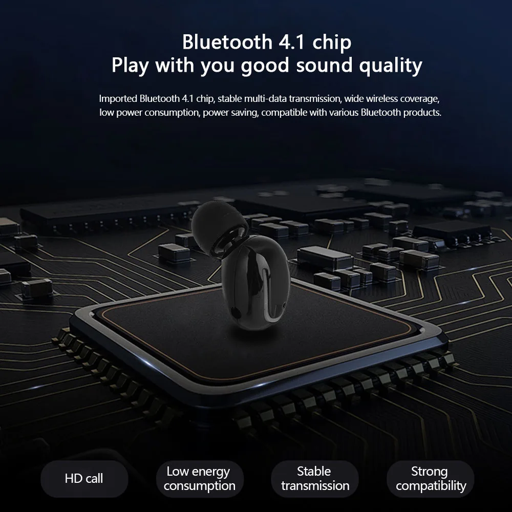 Спортивные Беспроводные Bluetooth наушники HD стерео звуковые с микрофоном Sweatproof