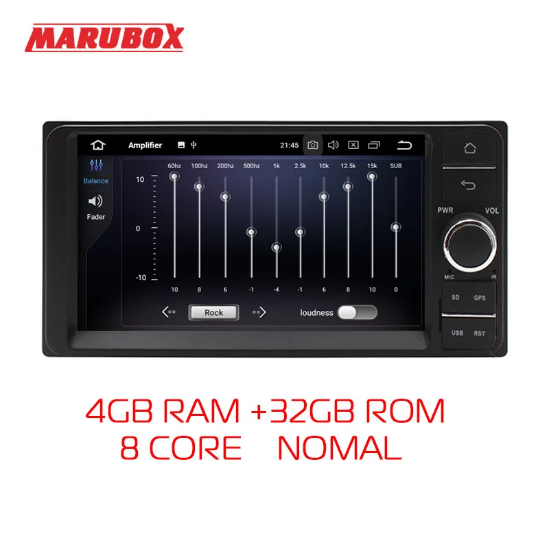 MARUBOX 7A701PX5, Универсальная магнитола на андройде 9.0,Автомобильный мультимедийный плеер для Toyota, 8 ядер,Штатное головное устройство,Оперативная 4GB,Встроенная 64GB,Радио чип TEF6686,навигация,BlueTooth - Цвет: NO DSP