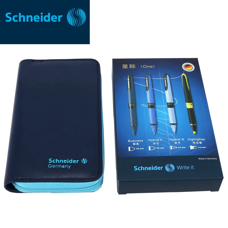 4 шт./компл. Германия гелевая ручка Schneider для подписи маркер 0 6 мм/0 3 5 мм/1 мм кожаный