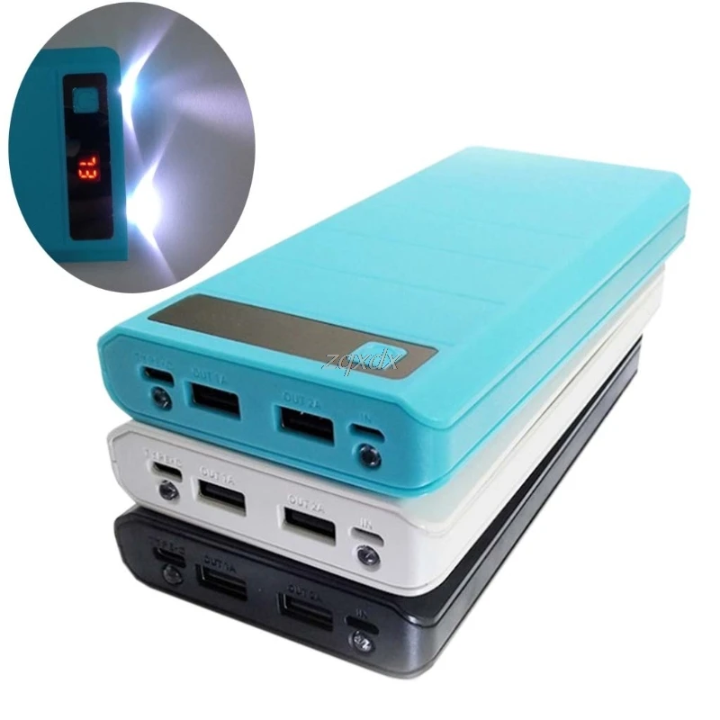 Тип C вход 2 USB 8x18650 батарея DIY держатель светодиодный дисплей Внешний Аккумулятор