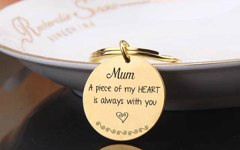 Модный брелок с гравировкой Mum A Piece My Heart Is Always With You брелок для ключей на День Матери подарки брелок для ключей подарки для мамы