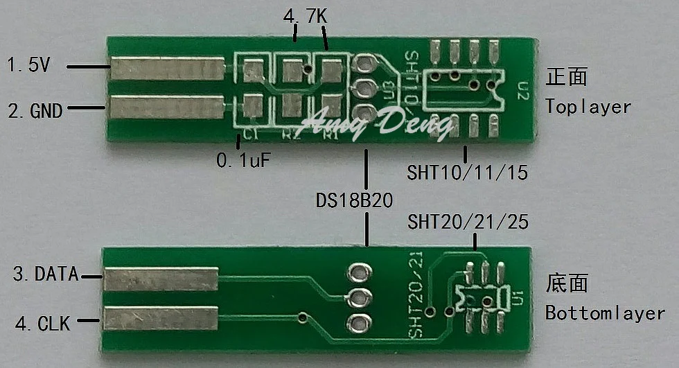 С pin 1.27 мм расстояние для ног DS18B20 датчик температуры адаптер SHT20