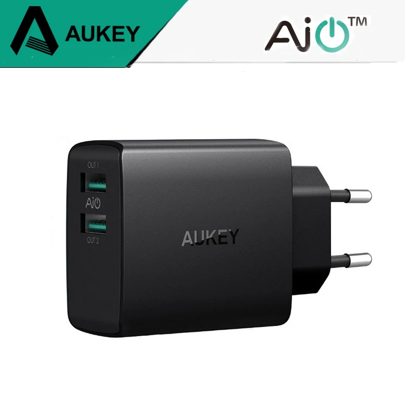 AUKEY 2 порта ультра мини быстрое USB зарядное устройство 4.8A универсальное двойное