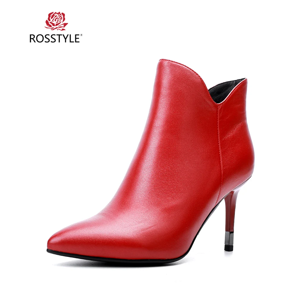 Rosstyle элегантные женские ботильоны красного цвета Высокое качество Женская