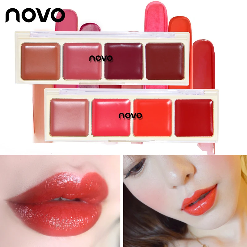 NOVO 3 in 1 Multi Use 4 Color Blush Palette Makup Necessary Naked Blusher Bronzer Powder Face Cosmetics Make Up | Красота и здоровье