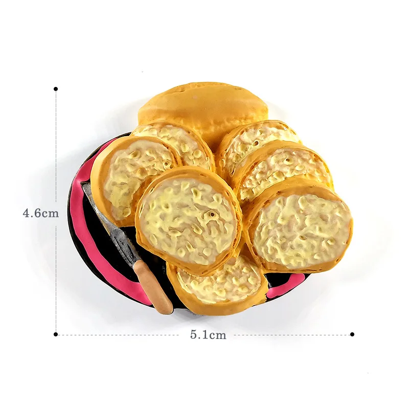 small knife bread 1 шт. магнит для завтрака, хлеба, яиц, холодильника, мультяшная пищевая белая доска, наклейка, магниты для холодильника из смолы, аксессуары для украшения дома DIY - Цвет: small knife bread