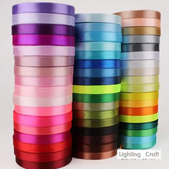 

1/2" (12mm) single face Satin Ribbon 25yards/roll with 52 colors for chosen belt DIY Bow Craft Wedding Party Decoration