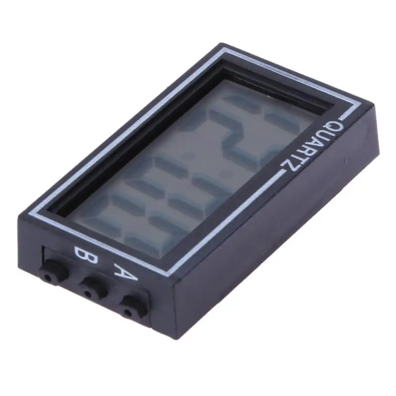 Mini Lighted Digital Car Clock Auto Car Truck Dashboard Date Time Calendar Black Vehicle Electronic Digital Clock