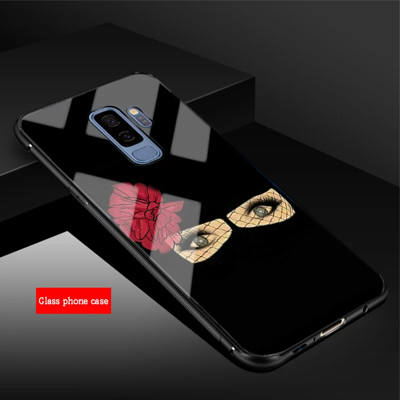 Жутким черепом сотовый Чехол из закаленного стекла для телефона для samsung Galaxy A6 A6S A8 A8S J6 J8 S8 S9 S10 PLUS, NOTE 8, 9