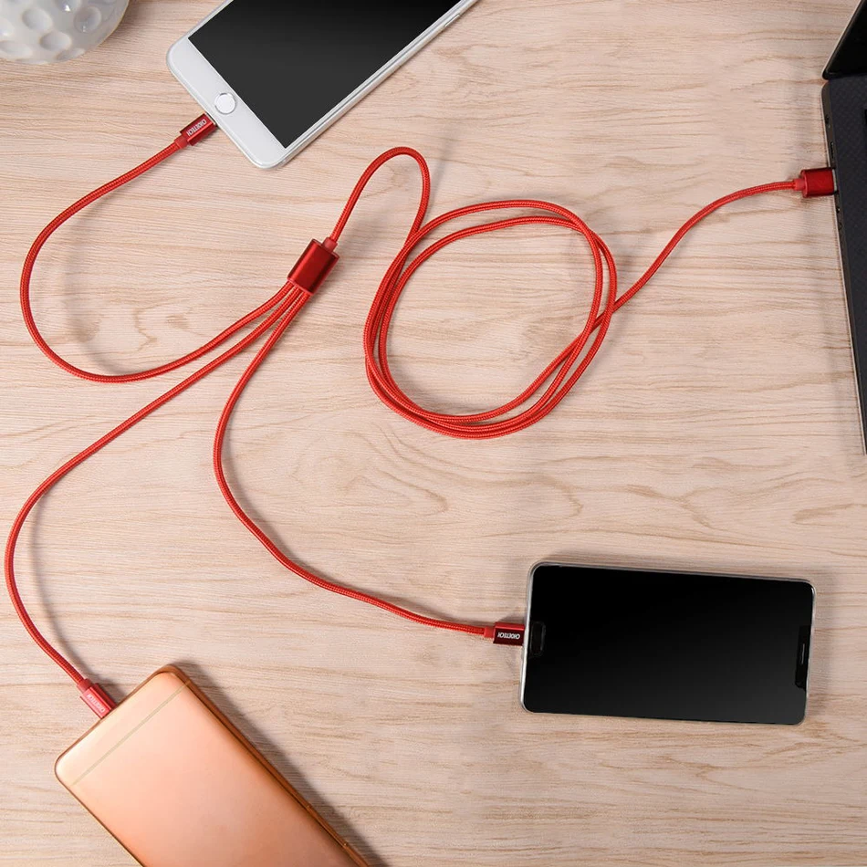 CHOETECH 3 в 1 USB кабель для iPhone X 8 7 Micro USB кабель для Xiaomi Redmi 6A 7A usb type-C кабель для Redmi Note 7 8 Pro Кабель