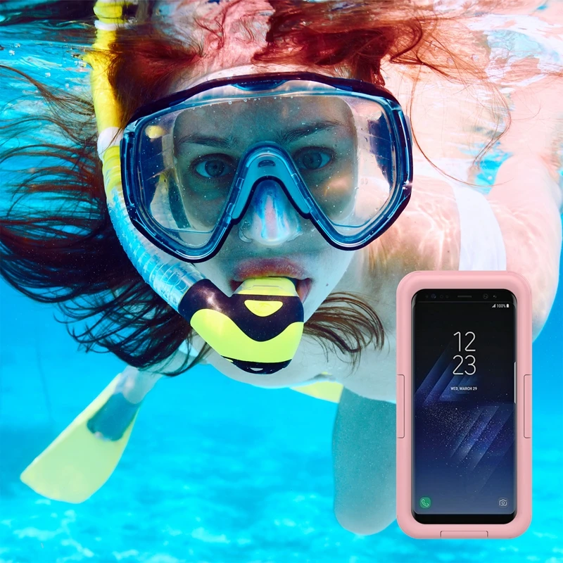

IPX68 Waterproof Case For Samsung Galaxy S8 6M Underwater Waterproof Swimming Protective PC TPU Cover For S8 Plus Surfing Case