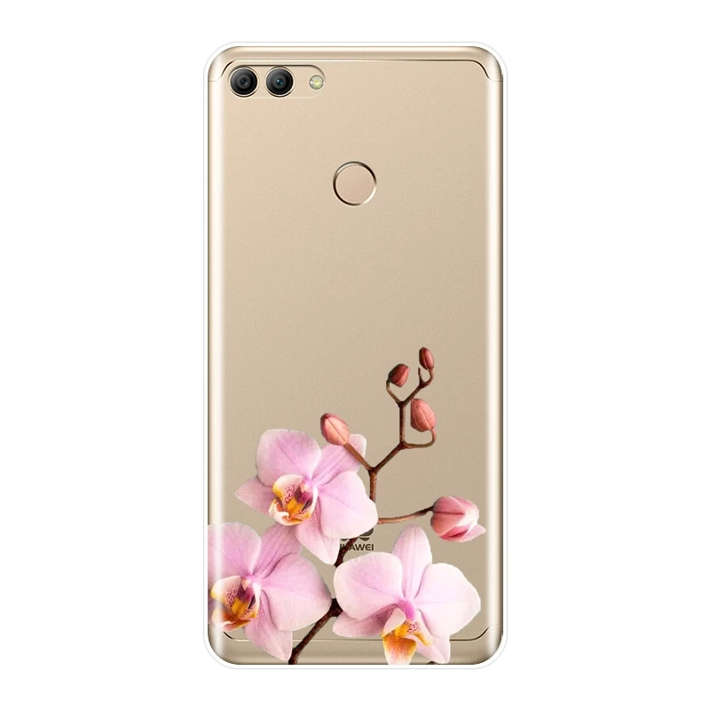 Flower Stone Pink Phone Case For Huawei Y5 Y6 Y7 Prime 2018 Y9 2019 Soft Silicone Back Cover Y3 2017 II Pro | Мобильные телефоны и