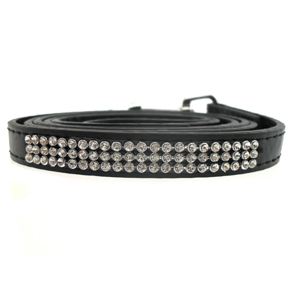 TINGHAO Новинка 115 см длинный поводок из искусственной кожи для собак Bling Стразы