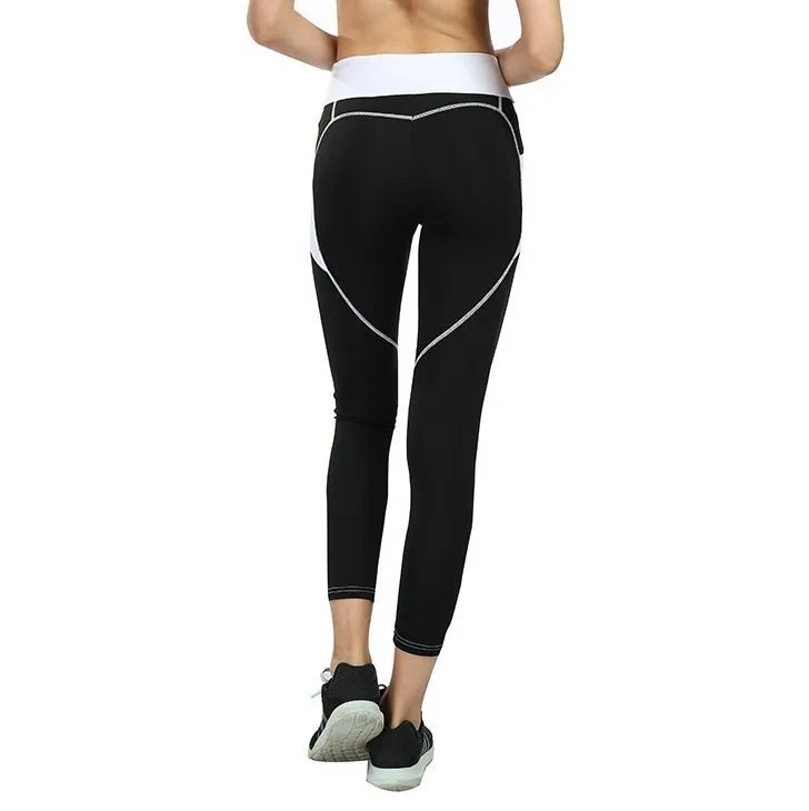 Готический Леггинсы Для женщин Push Up Сердце черный полиэстер Slim Jeggings Фитнес