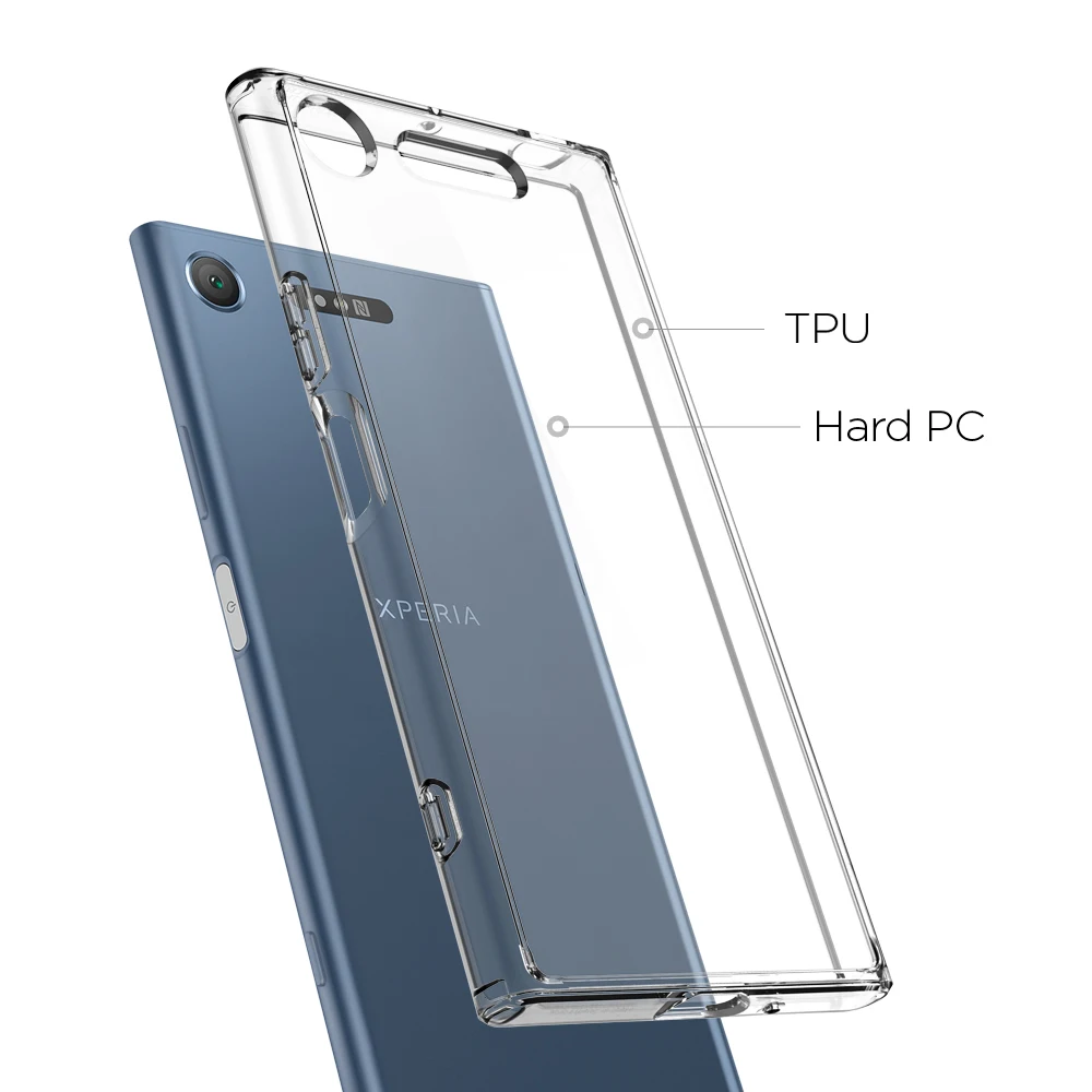 100% Оригинальные Spigen Ультра Гибридный чехол для Sony Xperia XZ1 Телефонные Чехлы Crystal Clear