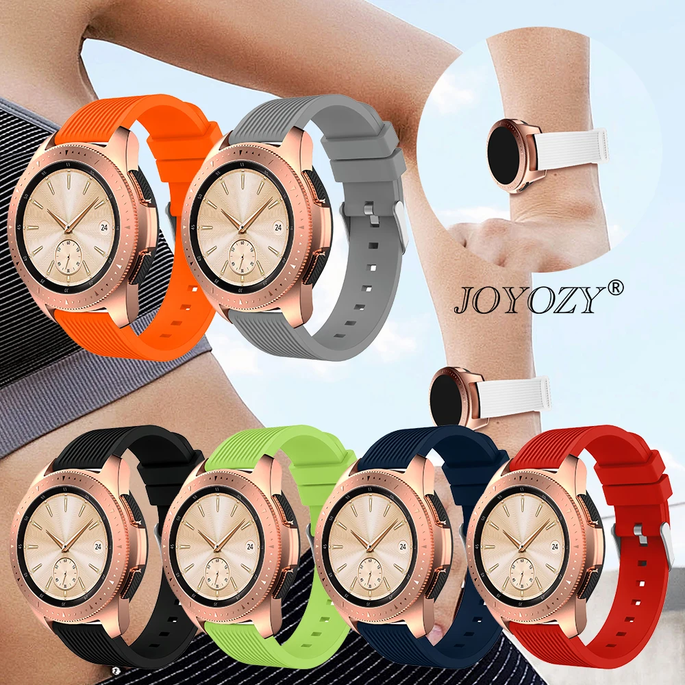 Joyozy 20 мм силиконовый ремешок для часов samsung Galaxy Watch 42 мм версия полосатый резиновый сменный Браслет ремешок
