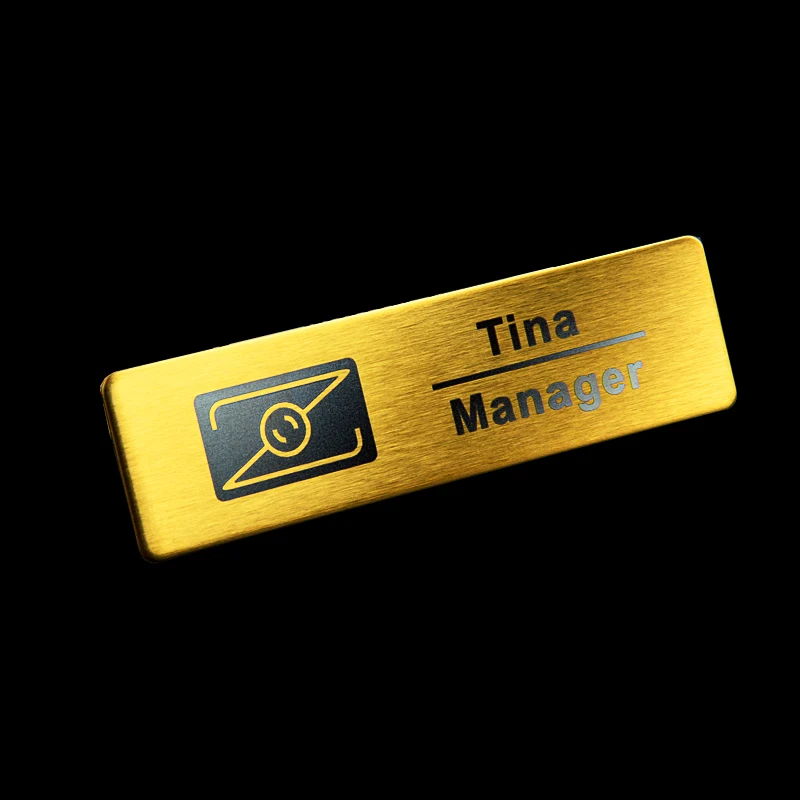 10 шт Персонализированные бейдж держатель с лазерной пластиной из нержавеющей