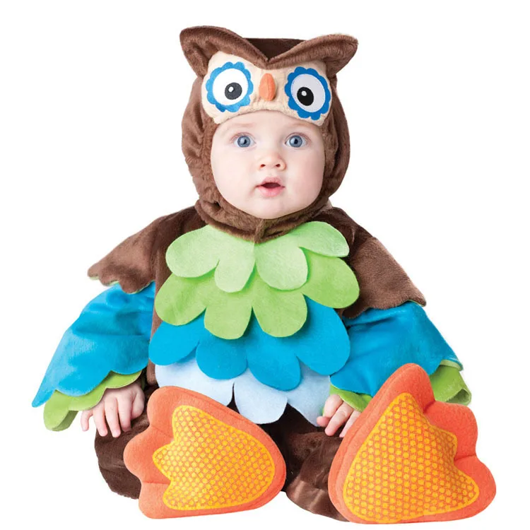 

INS Owl Baby Cartoon Animal Costume Boys Jumpsuit Romper Halloween Christmas Kids Clothing Cosplay Character Gift infant