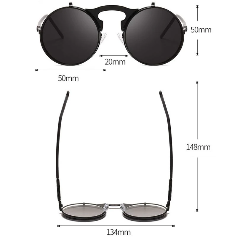 Солнцезащитные очки круглые в стиле стимпанк для мужчин и женщин | Аксессуары