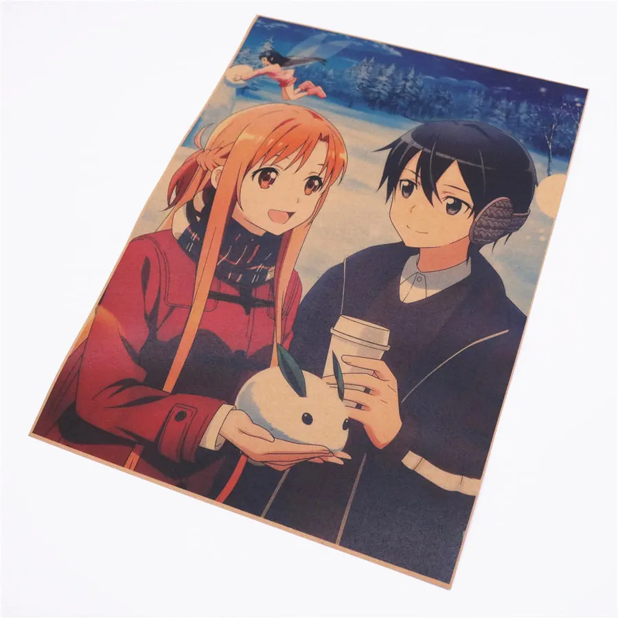 Sword Art Online SAO Японский комикс винтажный крафт-бумага постер Бар Кафе настенная