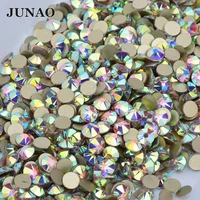 junao ss16 ss20 ss30 clear ab crystals glass nail rhinestones flatback round crystal stones non hotfix strass for diy jewelry