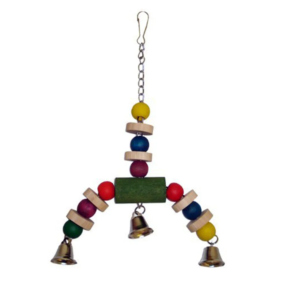 

1PCS Parrot Biting Toy Bird Toy Wooden Bell Parrot Toy