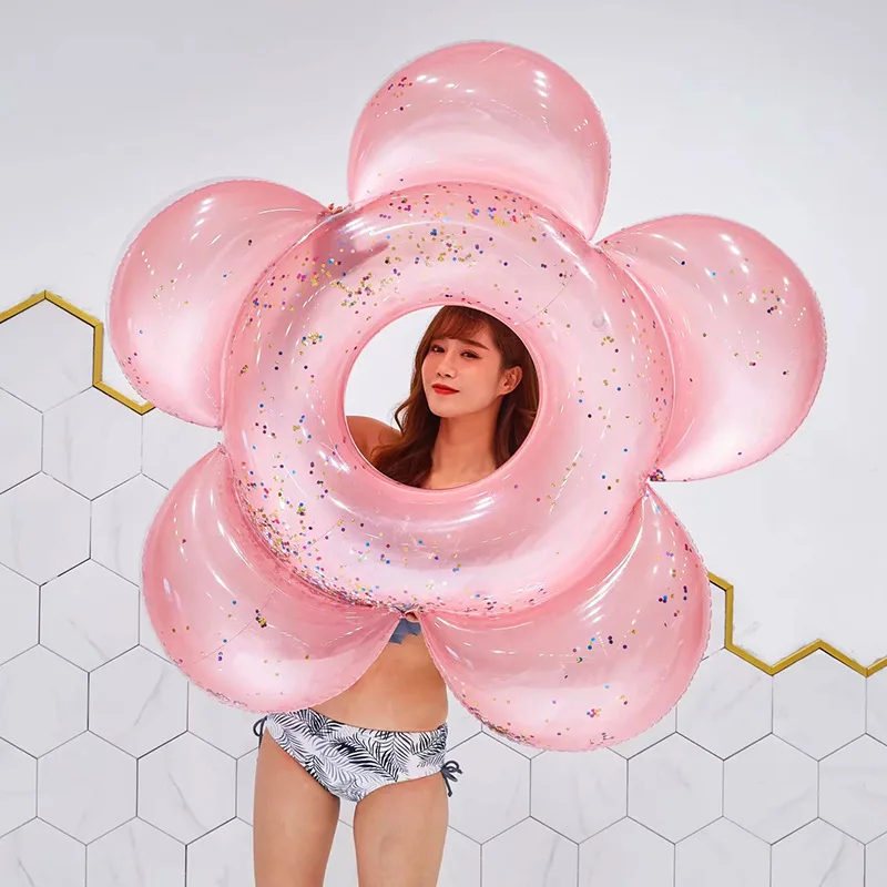 

Hot Sale Inflatable Flamingo Pool Float Unicorn Swim Ring Swimming Float Tube Circle Pool Sequin Swimming Ring Pool Toy