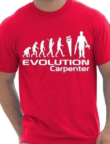Evolation Of A Carpenter забавная Мужская футболка Размер Cool крутая Повседневная Унисекс