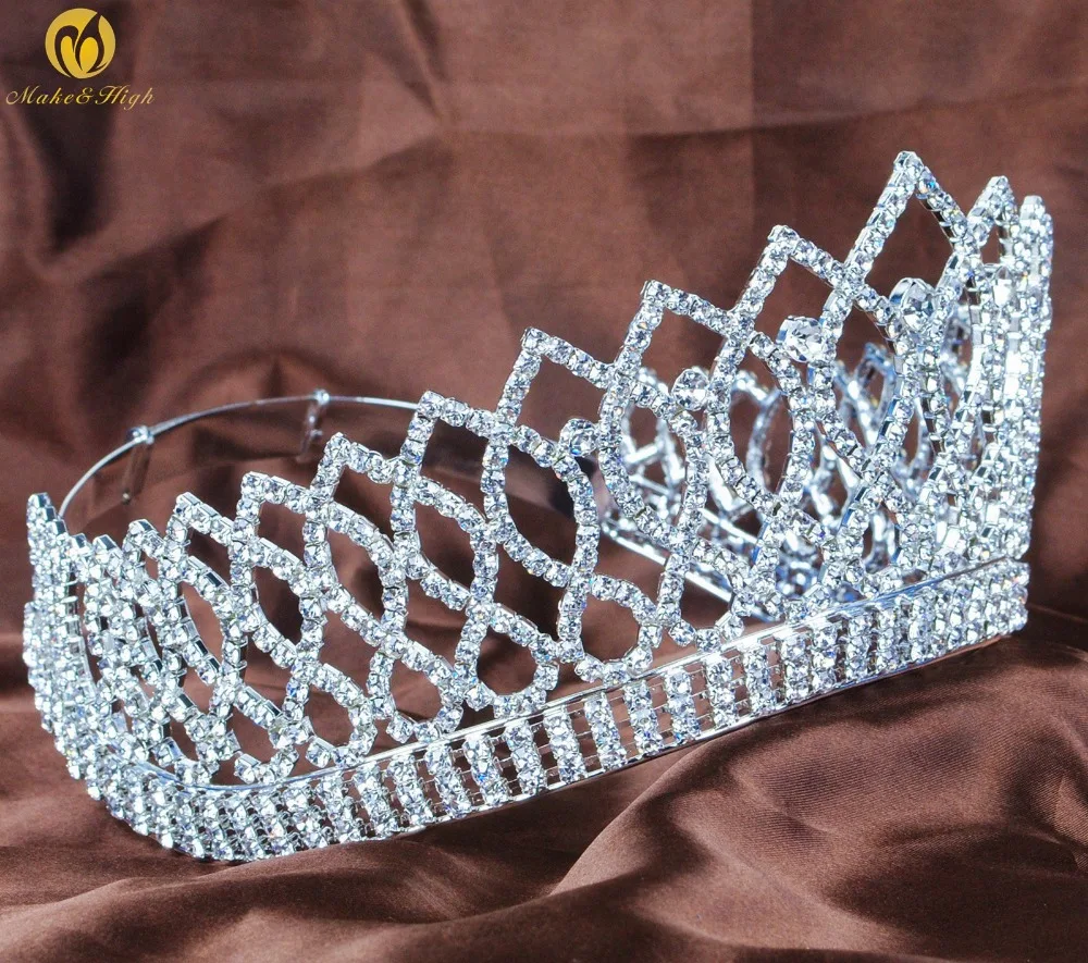 Женские свадебные диадемы 3 5 дюйма прозрачные австрийские стразы контурный