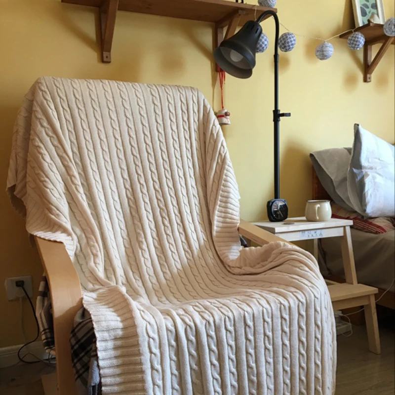 Трикотажное одеяло банкет 100% хлопок супер мягкое на кровать/диван покрывало