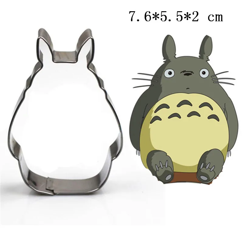Totoro 1 шт., форма для печенья в виде единорога ламы на день рождения, формочки для печенья из нержавеющей стали, формочки для выпечки в виде кактуса, альпаки, ламы, животных, инструменты для поделок - Цвет: Totoro