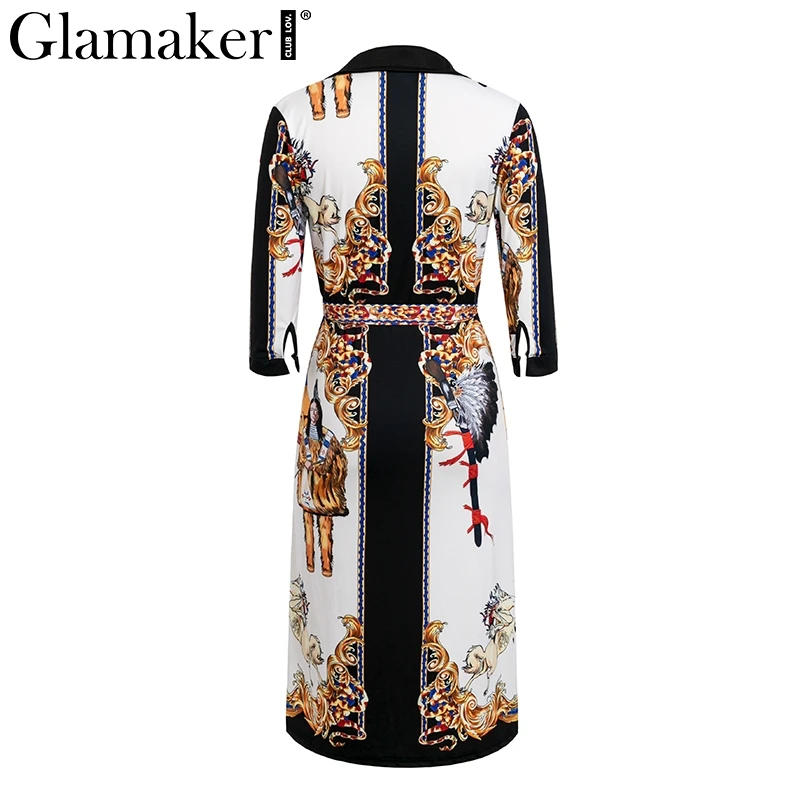 Женское платье рубашка с длинным рукавом и глубоким v образным вырезом Glamaker